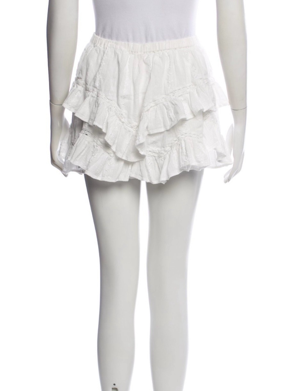 Isabel Marant Etoile White Tiered Ruffle Shorts Size Medium (FR38) - Picture 3 of 3